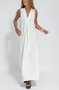 Women's Sleeveless Summer Khaki Plain Split Joint V Neck Daily Going Out Casual Maxi A-Line Fit & Flare Dress Dress