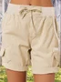 High Waist Women's Overalls Casual Pants Cotton And Linen Shorts Thin A-line Loose Wide-leg Shorts