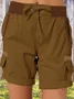 High Waist Women's Overalls Casual Pants Cotton And Linen Shorts Thin A-line Loose Wide-leg Shorts