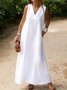 Casual Plain V Neck Maxi Dress