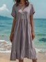 Cotton Urban V Neck Dress With No