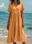 Cotton Urban V Neck Dress With No