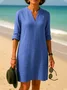 Cotton Casual Dress With No