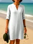 Cotton Casual Dress With No