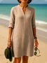 Cotton Casual Dress With No
