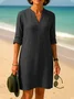 Cotton Casual Dress With No