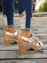 Leather Plain Casual Summer Sandal