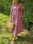 Casual Striped Shirt Collar Maxi Dress