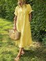 Casual Striped Shirt Collar Maxi Dress