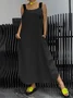 Casual Plain Spaghetti Maxi Dress