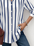 Shirt Collar Loose Striped Vintage Shirt