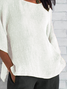 Women Plain Crew Neck Casual Half Sleeve T-shirt