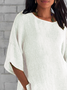 Women Plain Crew Neck Casual Half Sleeve T-shirt