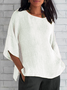 Women Plain Crew Neck Casual Half Sleeve T-shirt
