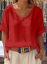 Cotton And Linen Short Sleeve T-Shirt
