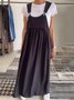 Casual Plain Spaghetti Maxi Dress No Inside T-shirt