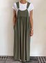 Casual Plain Spaghetti Maxi Dress No Inside T-shirt