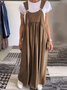 Casual Plain Spaghetti Maxi Dress No Inside T-shirt
