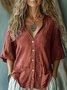 Casual Plain V Neck Shirt