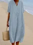 Casual Crew Neck Striped Regular Fit Dress With No