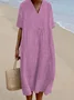 Casual Crew Neck Striped Regular Fit Dress With No