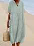 Casual Crew Neck Striped Regular Fit Dress With No