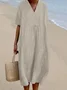 Casual Crew Neck Striped Regular Fit Dress With No