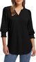 Women Geometric V Neck Casual Three Quarter Sleeve T-shirt
