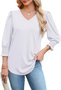V Neck Casual Cotton Shirt