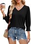 V Neck Casual Cotton Shirt