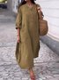 Casual Plain Crew Neck Maxi Dress