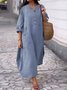 Casual Plain Crew Neck Maxi Dress
