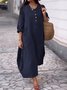 Casual Plain Crew Neck Maxi Dress