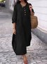 Casual Plain Crew Neck Maxi Dress
