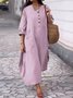 Casual Plain Crew Neck Maxi Dress