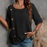 Women's Half Sleeve Blouse Summer Army Green Plain Split Joint Linen Crew Neck Daily Going Out Casual Top