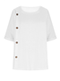 Women's Half Sleeve Blouse Summer Army Green Plain Split Joint Linen Crew Neck Daily Going Out Casual Top