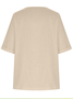 Women's Half Sleeve Blouse Summer Army Green Plain Split Joint Linen Crew Neck Daily Going Out Casual Top