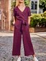 Urban Plain V Neck Jumpsuit