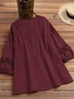 Women Floral Crew Neck Casual Long Sleeve T-shirt