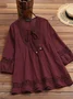 Women Floral Crew Neck Casual Long Sleeve T-shirt