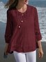 Women Floral Crew Neck Casual Long Sleeve T-shirt