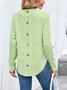 Women Plain Crew Neck Casual Long Sleeve T-shirt