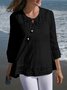 Women Floral Crew Neck Casual Long Sleeve T-shirt