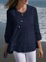 Women Floral Crew Neck Casual Long Sleeve T-shirt