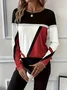 Women Abstract Crew Neck Casual Long Sleeve T-shirt