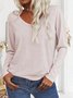 Casual V Neck Long Sleeve T-Shirt