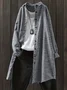 Women's Long Sleeve Shirt Spring/Fall Green Striped Split Joint Polyester Cotton Stand Collar Daily Going Out Casual Top