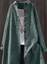Women's Long Sleeve Shirt Spring/Fall Green Striped Split Joint Polyester Cotton Stand Collar Daily Going Out Casual Top