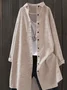 Women's Long Sleeve Shirt Spring/Fall Green Striped Split Joint Polyester Cotton Stand Collar Daily Going Out Casual Top